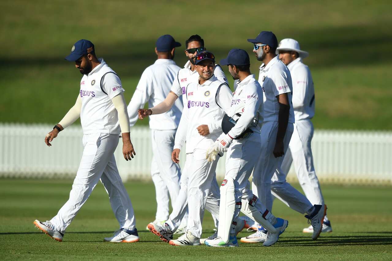 India A players celebrate victory during tour match cricket between Australia A and India at Drummoyne Oval, Sydney, Tuesday, December 8, 2020.