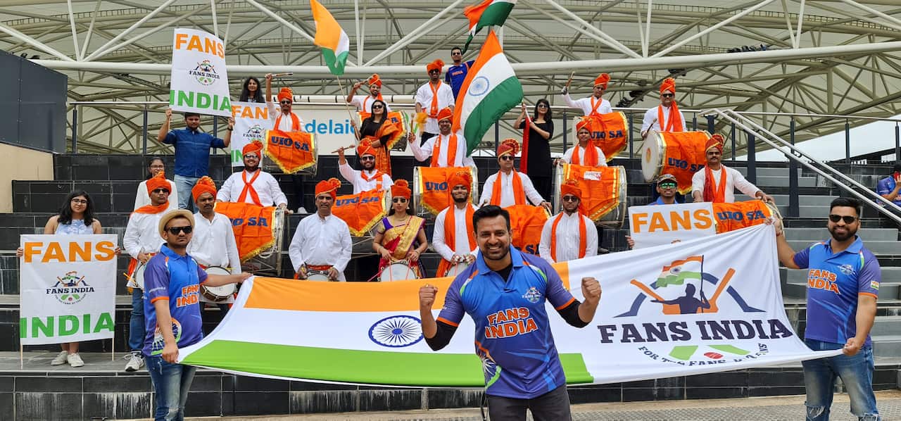 Fans India members outside the Adelaide Oval.