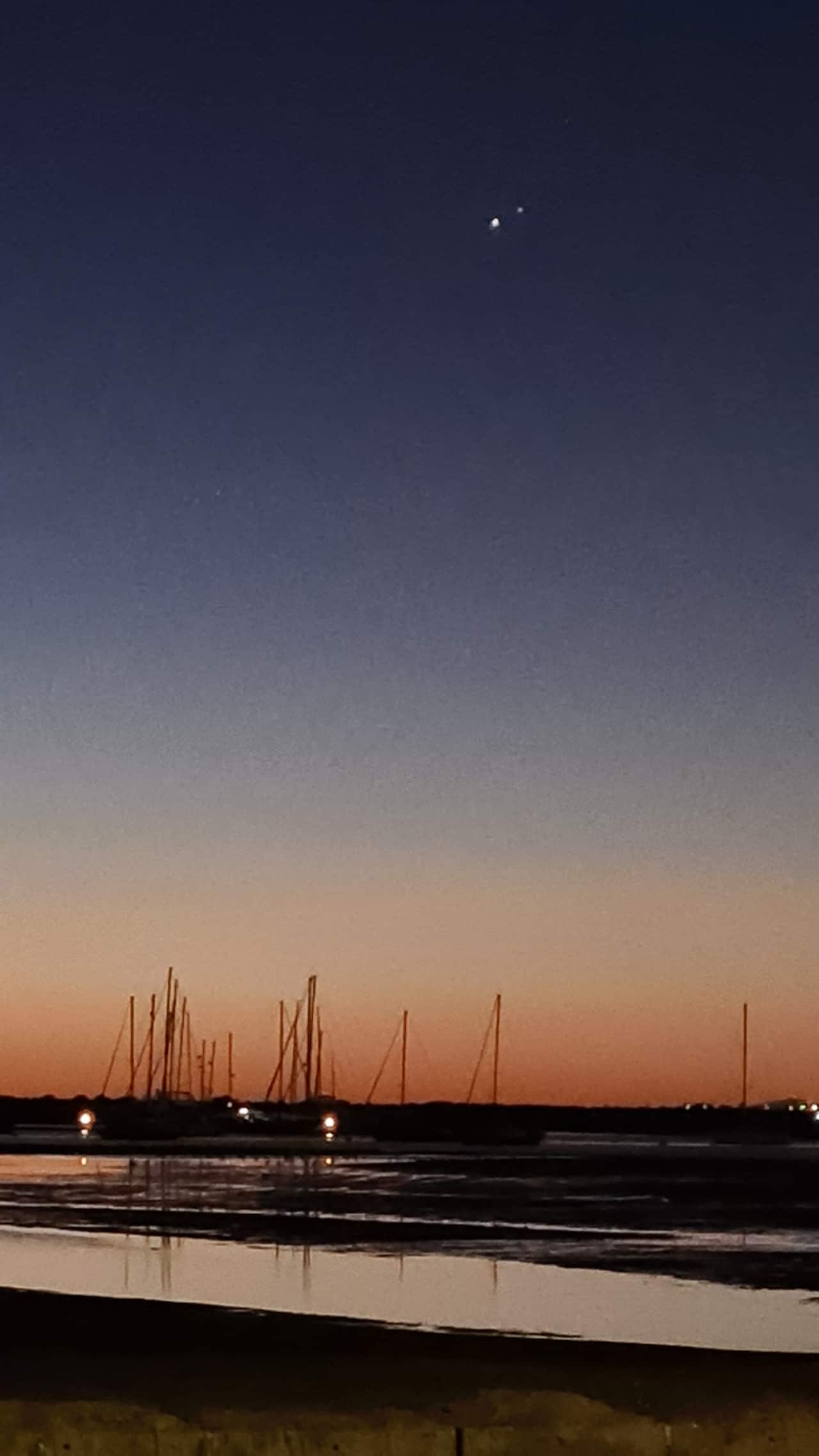 Planet Jupiter and Saturn as seen on 18th Dec 2020 