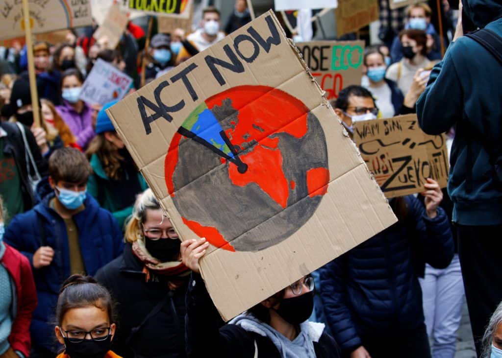 Global Climate Strike protests in Bern, Switzerland October 22, 2021.