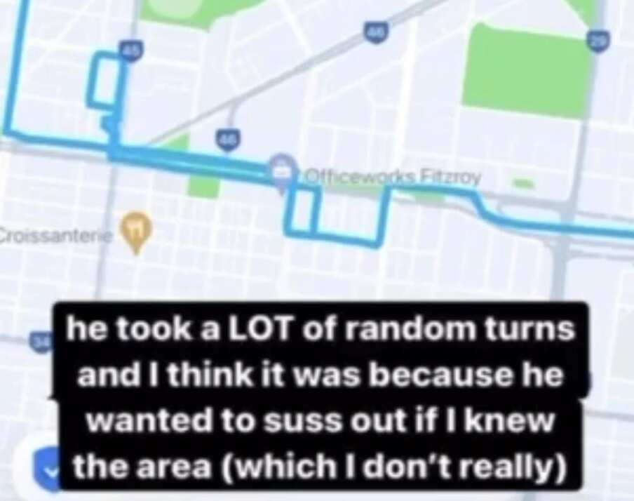 Julie suggested the driver was going the wrong way, but he continued on.
