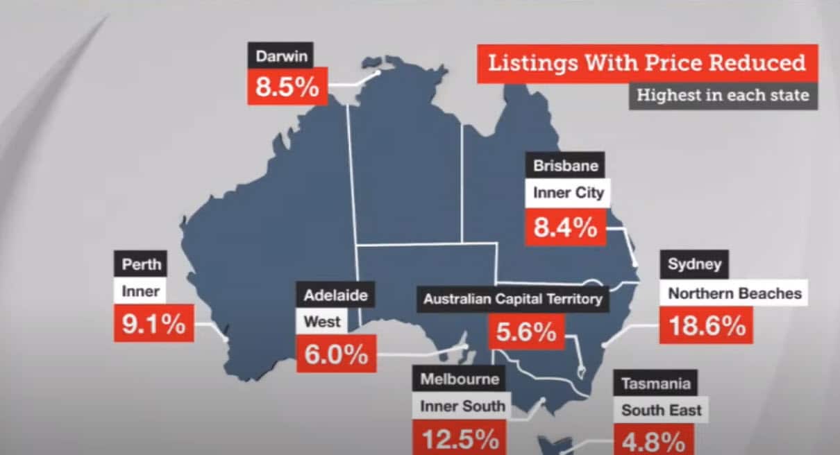 Listings with prices reduced: highest in each state.  