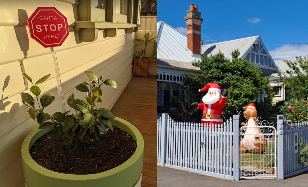 Non solo luminarie, davanti alle case di Melbourne