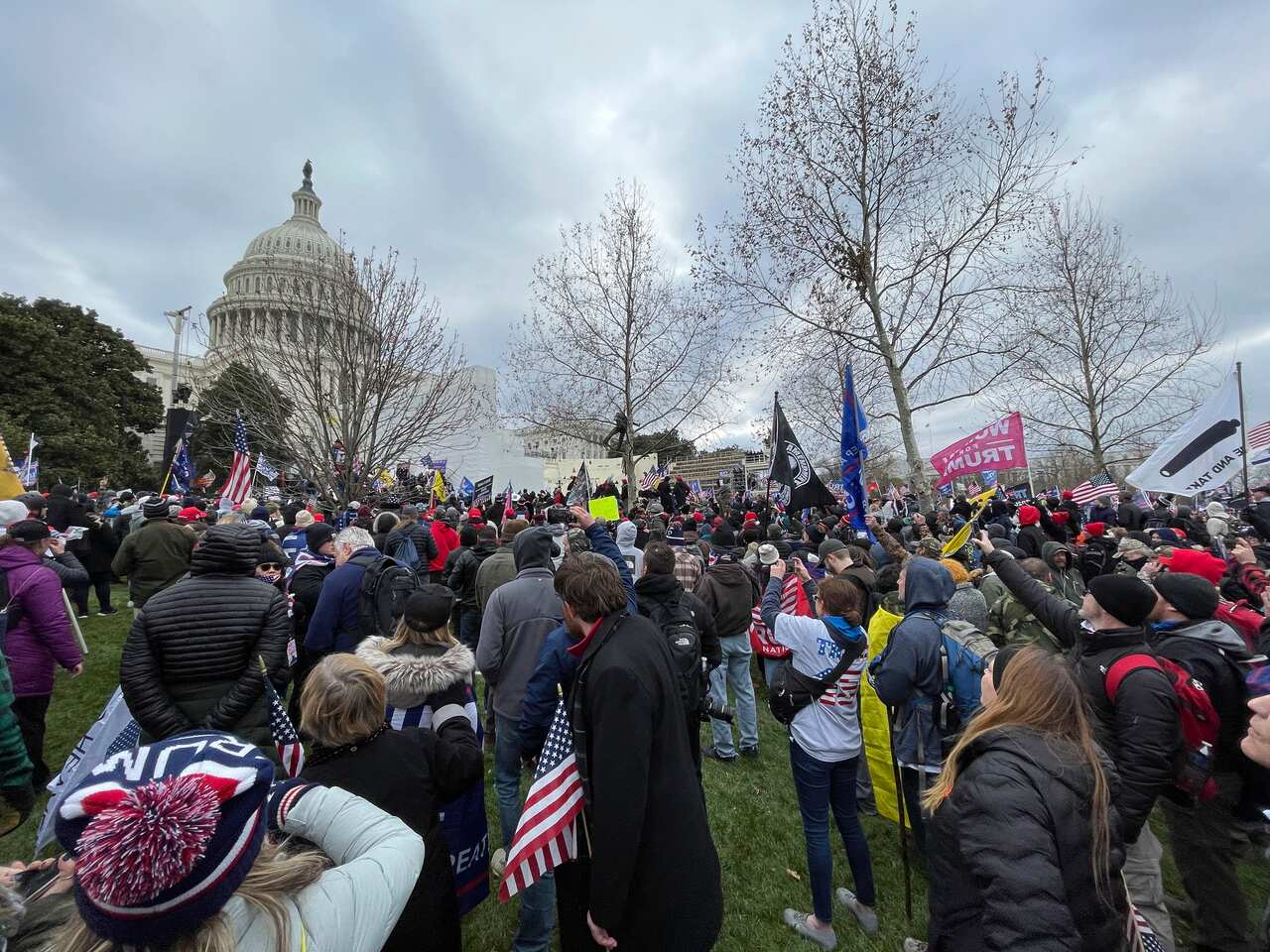 The United States Capitol Building in Washington, D.C. was breached by thousands of protesters during a "Stop The Steal" rally 
