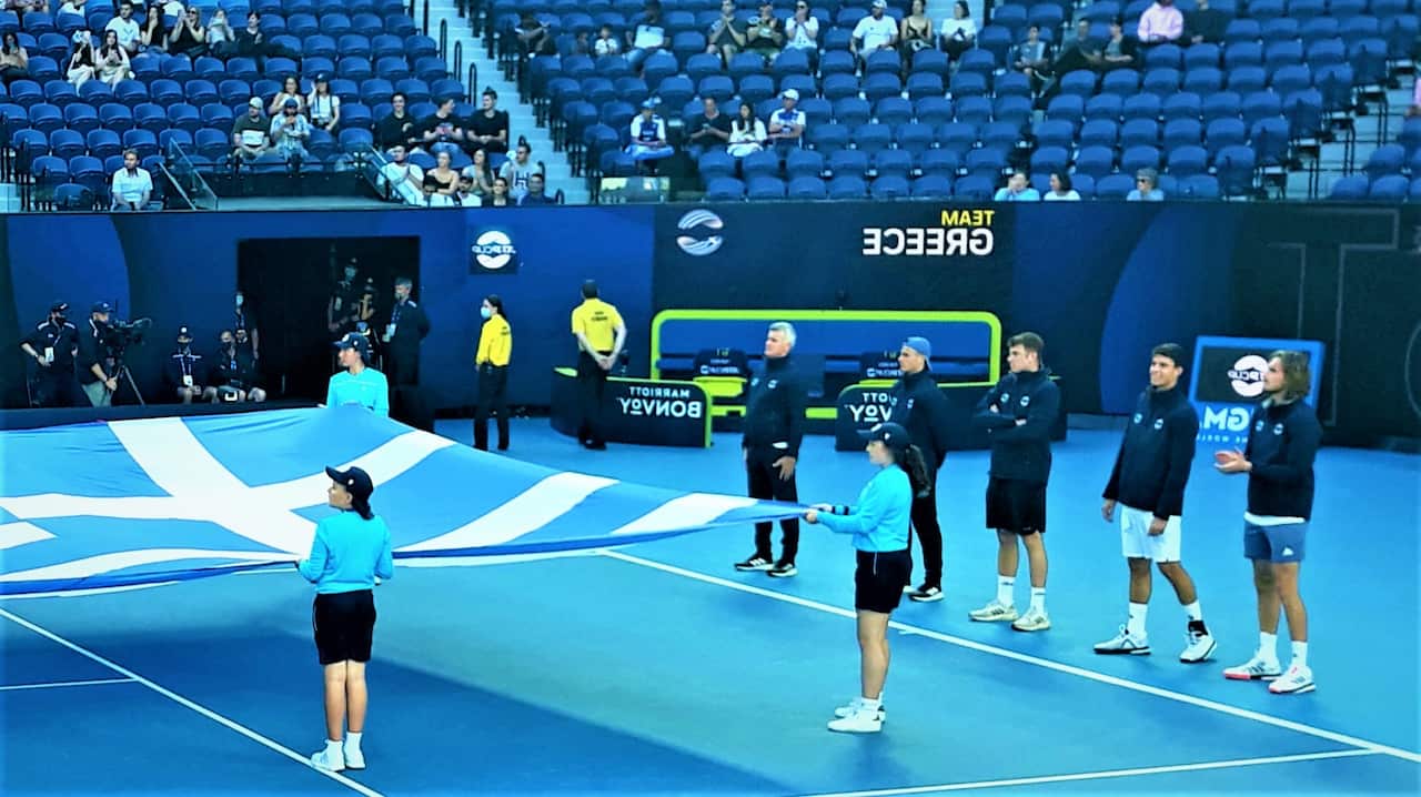 Team Greece, Rod Laver Arena, 03 February 2021. 