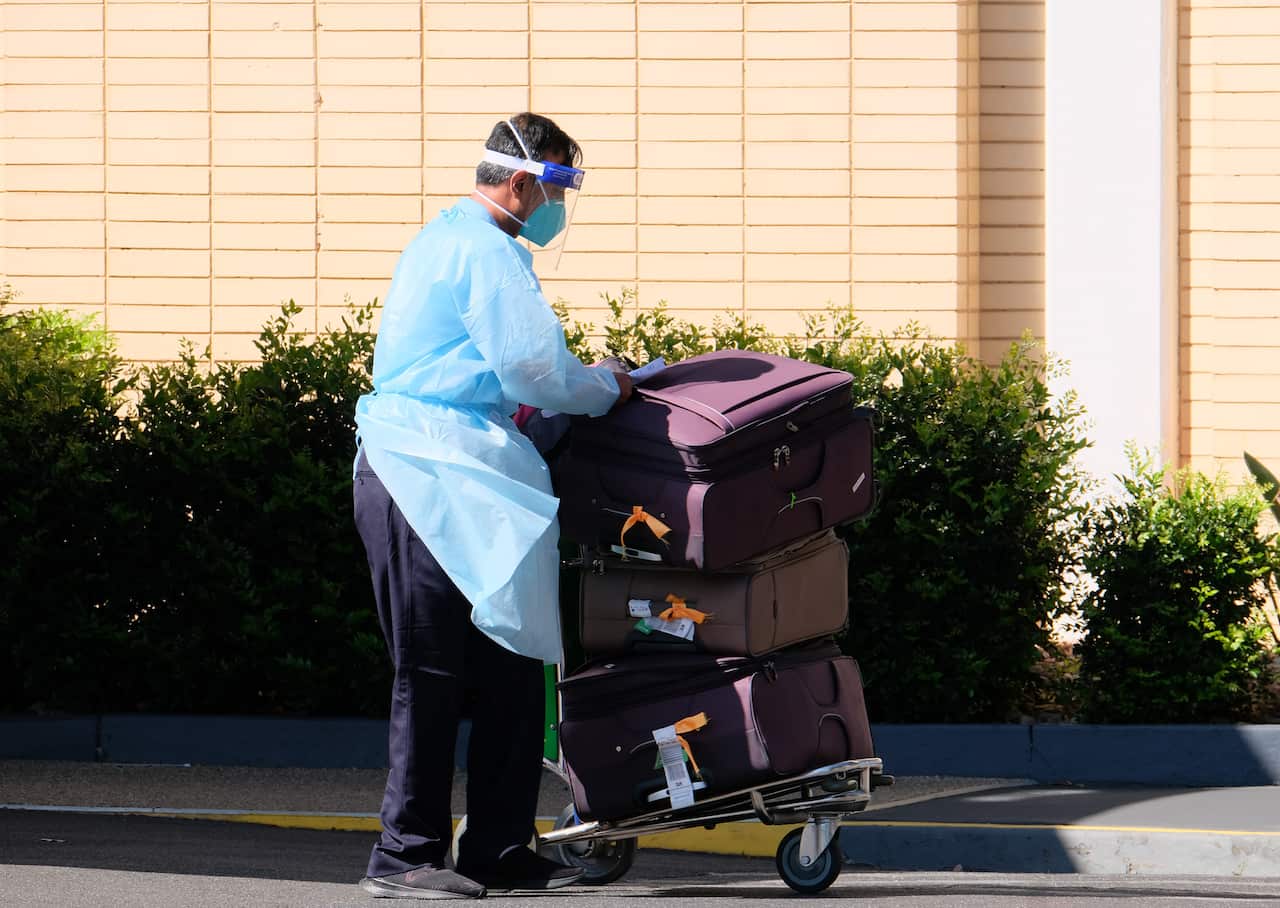 Quarantining hotel guest