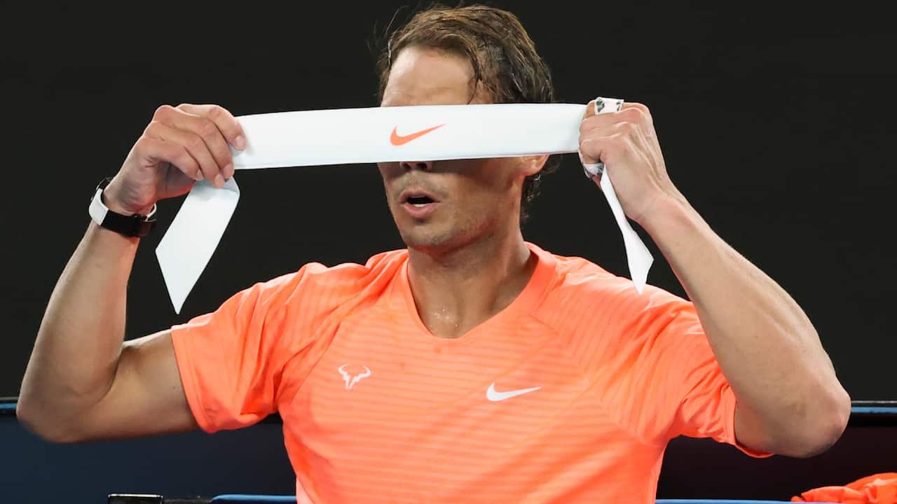 Spain's Rafael Nadal his quarterfinal against Greece's Stefanos Tsitsipas at the Australian Open tennis championship in Melbourne. 