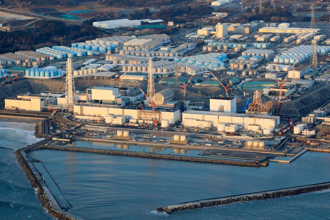 The Fukushima Dai-ichi nuclear power plant in Okuma town, Fukushima prefecture, northeastern Japan, on Feb. 14, 2021.
