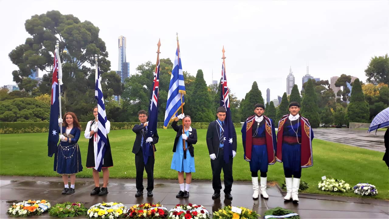 Victorian Greeks honor the 200 Years from the Greek Revolution, Shrine of Remembrance, Melbourne, 2021.