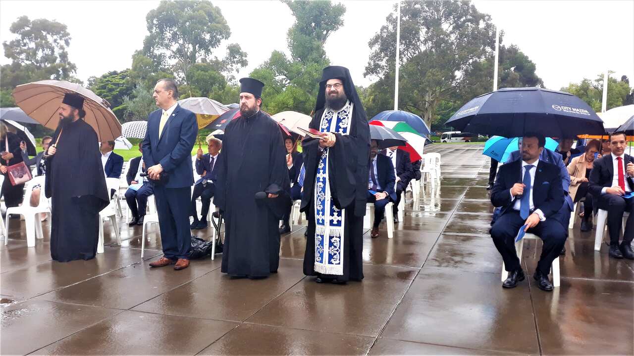 Victorian Greeks honor the 200 Years from the Greek Revolution, Shrine of Remembrance, Melbourne, 2021.