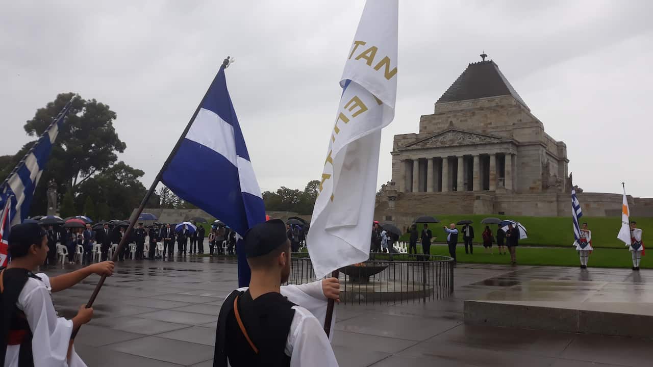 Victorian Greeks honor the 200 Years from the Greek Revolution, Shrine of Remembrance, Melbourne, 2021.
