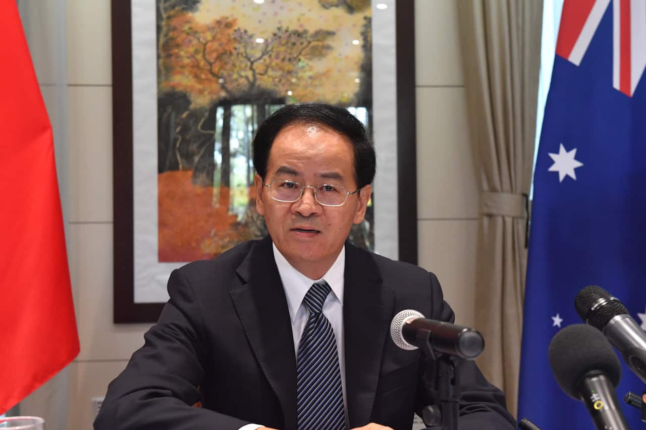 China's Ambassador to Australia Cheng Jingye accuses Australia of inflicting economic damage on China. 