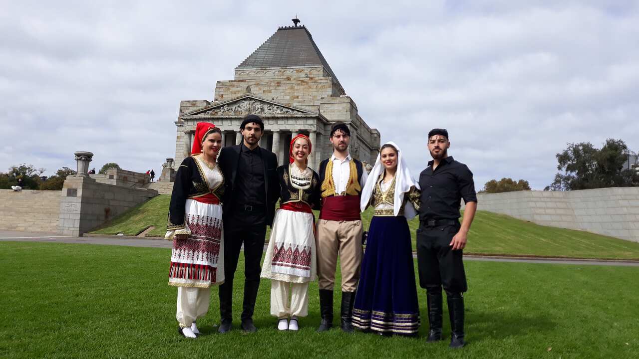 A commemorative service at Melbourne's Shrine of Remembrance, for the men and women from Australia and Greece, who fought and fell in the Battle of Crete.