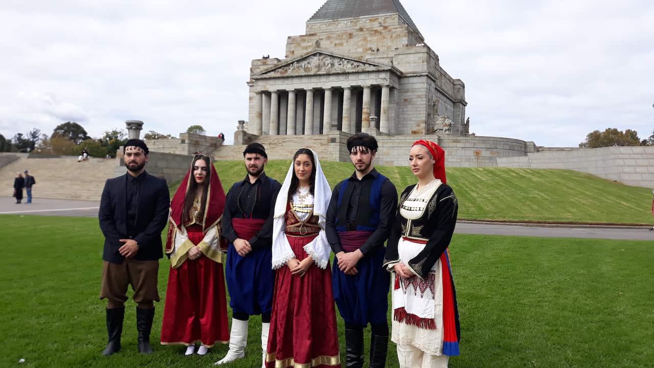 A commemorative service at Melbourne's Shrine of Remembrance, for the men and women from Australia and Greece, who fought and fell in the Battle of Crete.