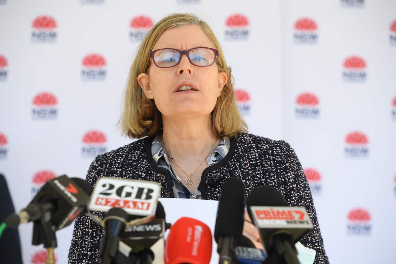 NSW Chief Medical Officer Dr Kerry Chant speaks to the media during a press conference in Sydney, Friday, June 25, 2021. (AAP Image/Dean Lewins) NO ARCHIVING