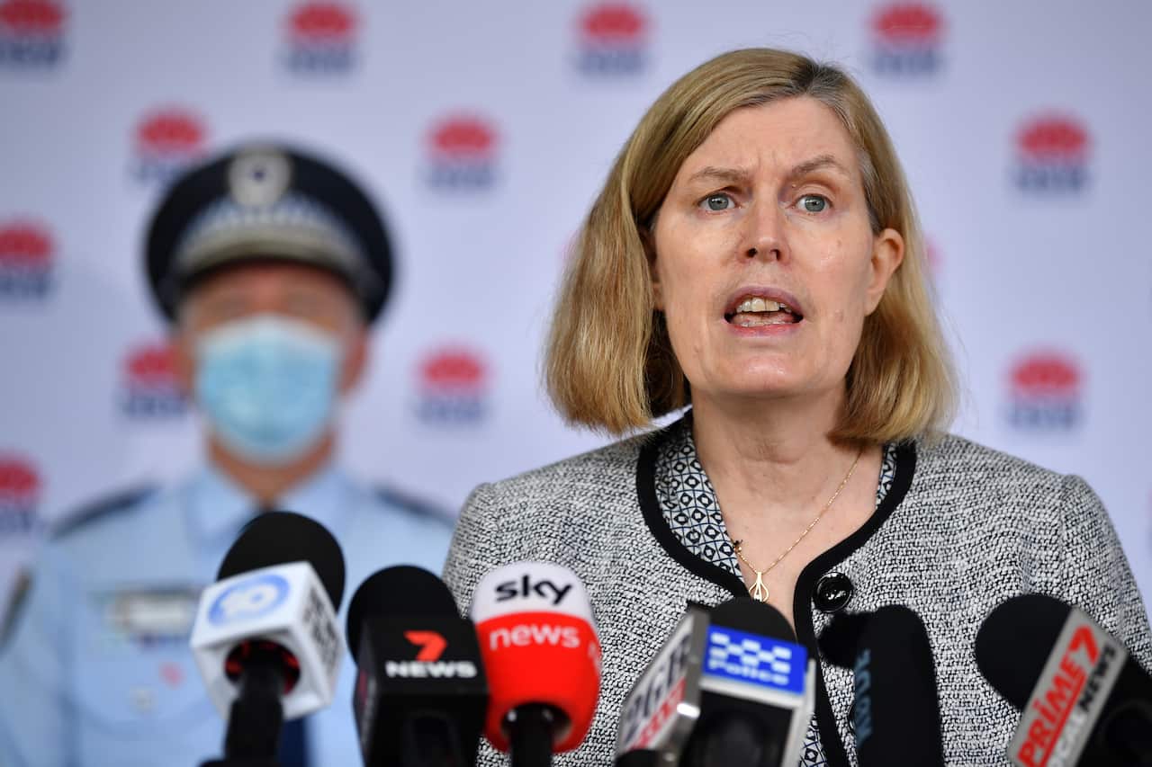 NSW Chief Health Officer Dr Kerry Chant speaks to media during a COVID-19 update in Sydney, Monday, June 28, 2021. (AAP Image/Joel Carrett) NO ARCHIVING