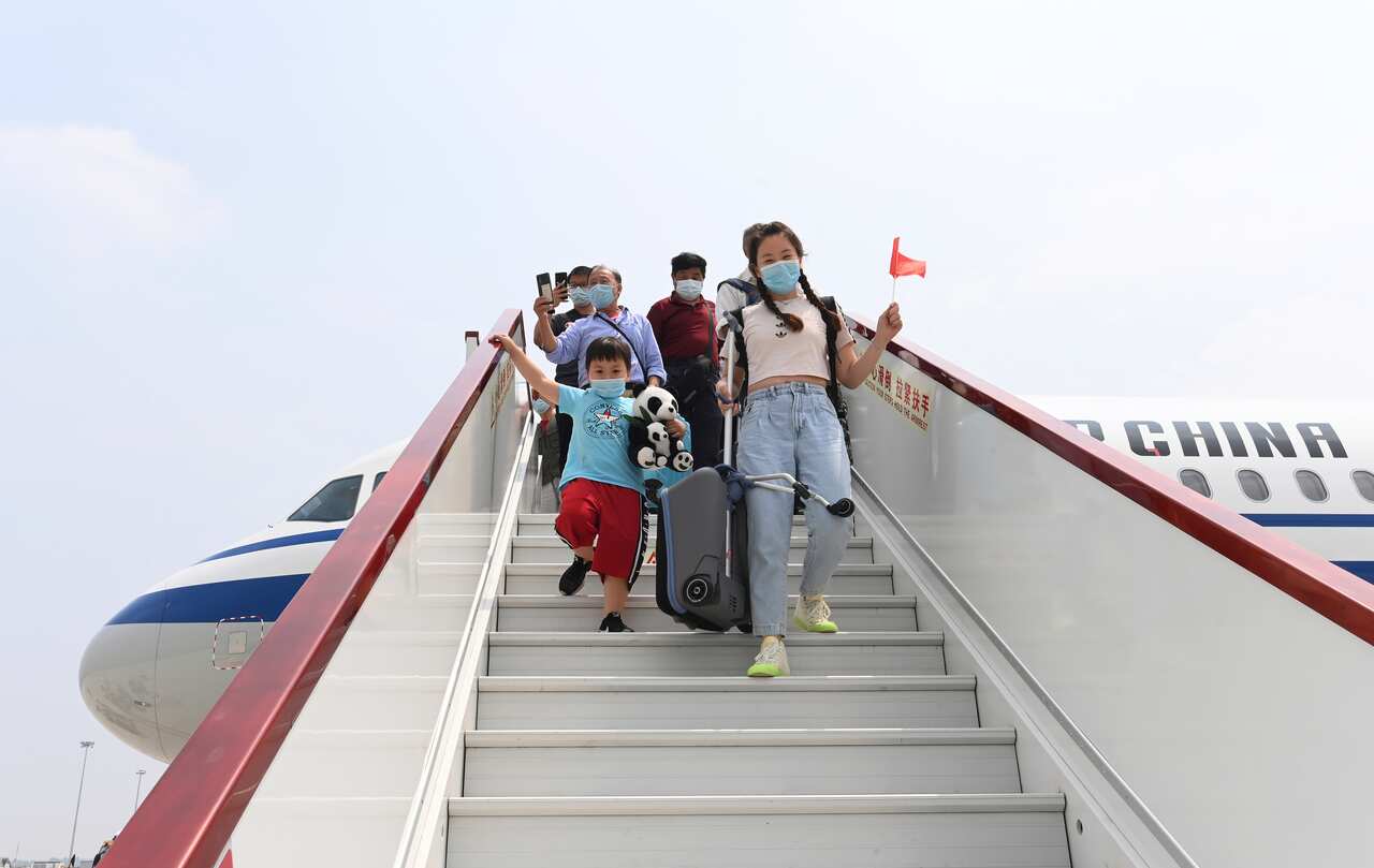 **CHINESE MAINLAND, HONG KONG, MACAU AND TAIWAN OUT**Chengdu Tianfu International Airport welcomed the first flight to land after its opening in Chengdu, Sichuan Province, 27 June 2021.  (Imaginechina via AP Images)