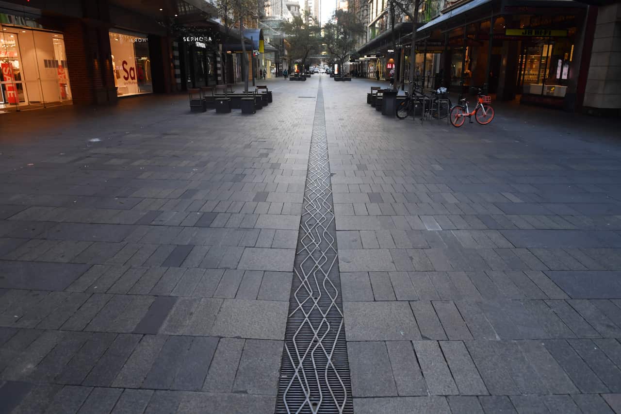 A near empty Pitt Street Mall