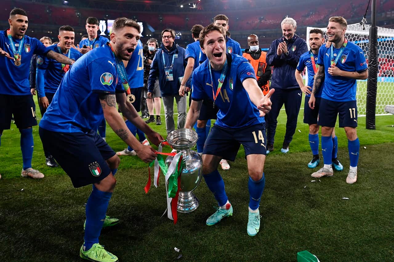Italy win Euro 2020 at Wembley July 2021.