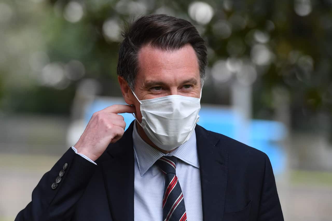 NSW Opposition leader Chris Minns at a press conference in Sydney. Friday, July 23, 2021. NSW recorded 136 new locally acquired cases of COVID-19 in the 24 hours to 8pm last night. (AAP Image/POOL/Mick Tsikas) NO ARCHIVING