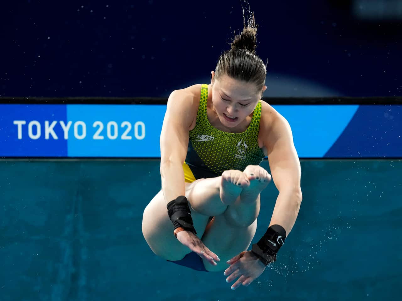 Melissa Wu of Australia competes in women's diving 10m platform preliminary at the Tokyo Aquatics Centre at the 2020 Summer Olympics, Wednesday, Aug. 4, 2021, in Tokyo, Japan. (AP Photo/Dmitri Lovetsky)