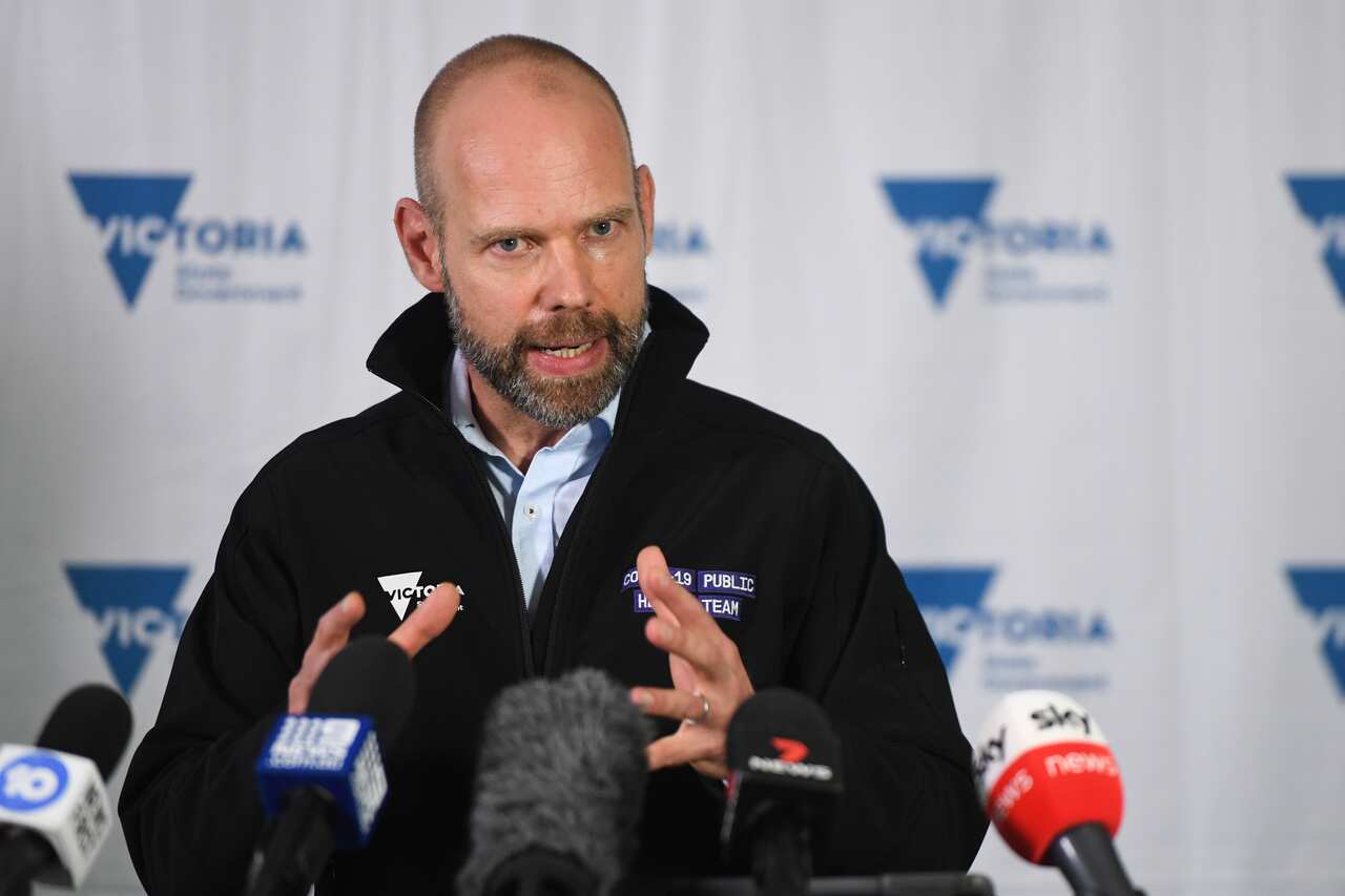 Victorian COVID-19 Commander Jeroen Weimar speaks to the media during a press conference in Melbourne, Thursday, August 12, 2021. (AAP Image/Erik Anderon) NO ARCHIVING