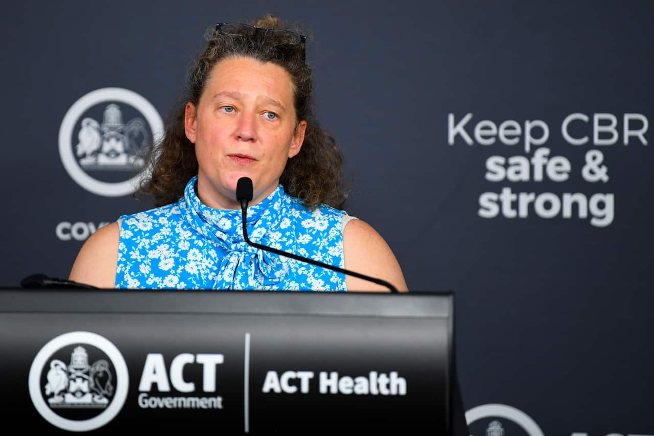 ACT Chief Health Officer Dr Kerryn Coleman speaks to the media during a press conference in Canberra, Friday, August 13, 2021. (AAP Image/Lukas Coch) NO ARCHIVING