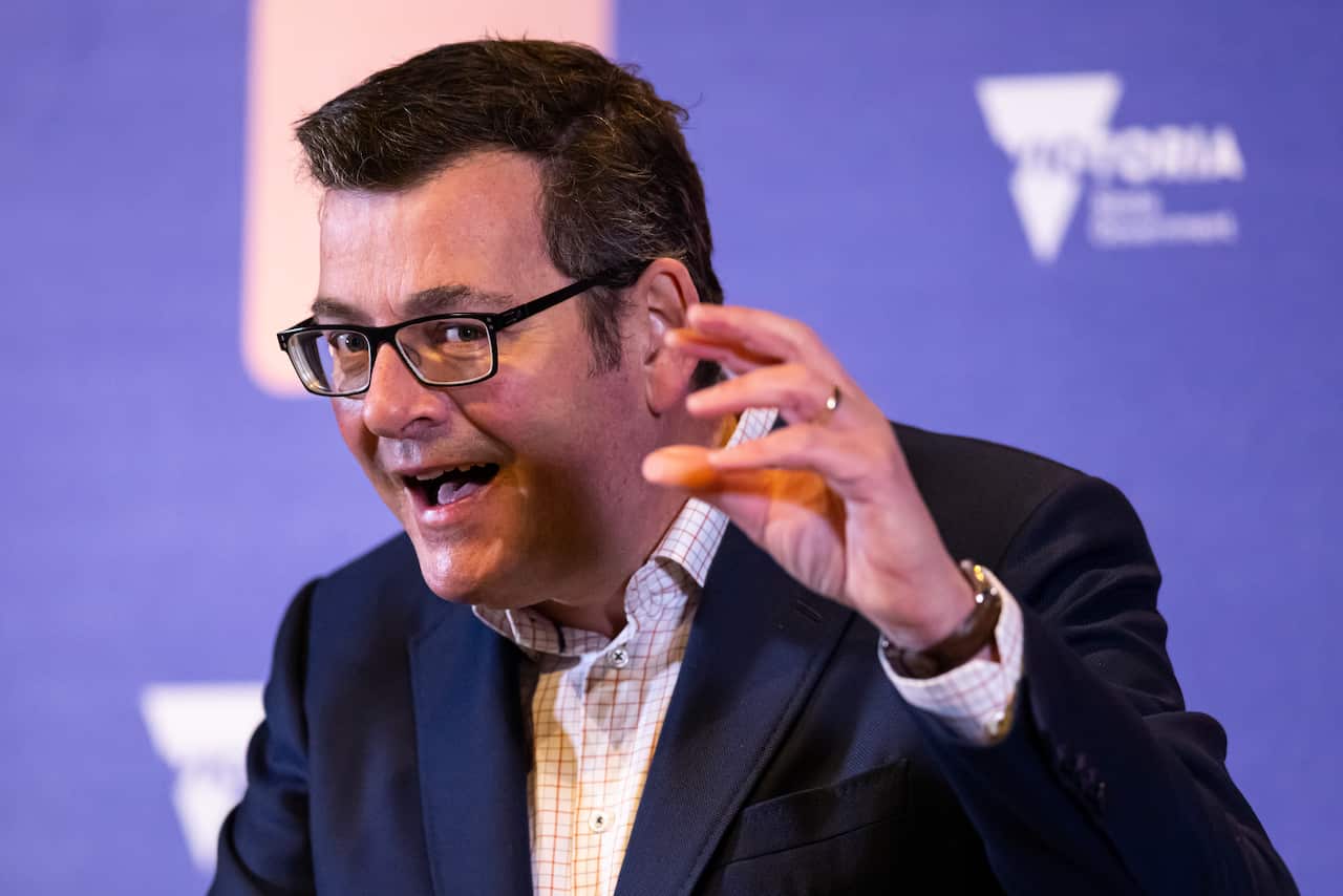 Victorian Premier Daniel Andrews addresses the media during a press conference in Melbourne, Tuesday, August 31, 2021. (AAP Image/Daniel Pockett) NO ARCHIVING