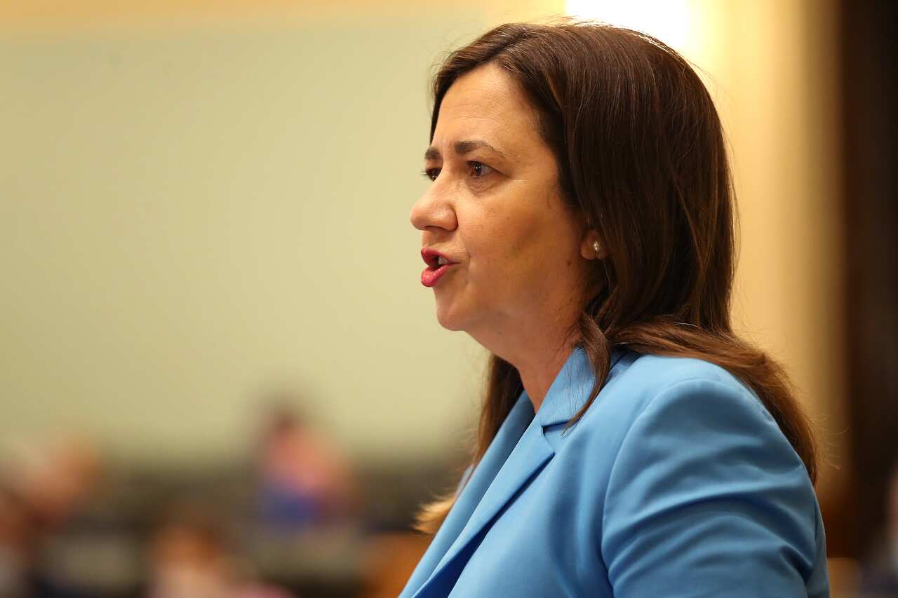 Queensland Premier Annastacia Palaszczuk speaks during Question Time at Parliament House in Brisbane, Thursday, September 2, 2021. (AAP Image/Jono Searle) NO ARCHIVING
