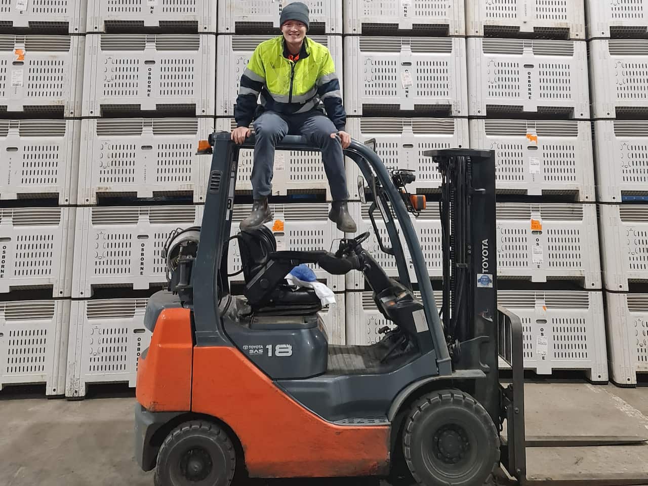 Benson's life has become easier since he became a forklift driver.