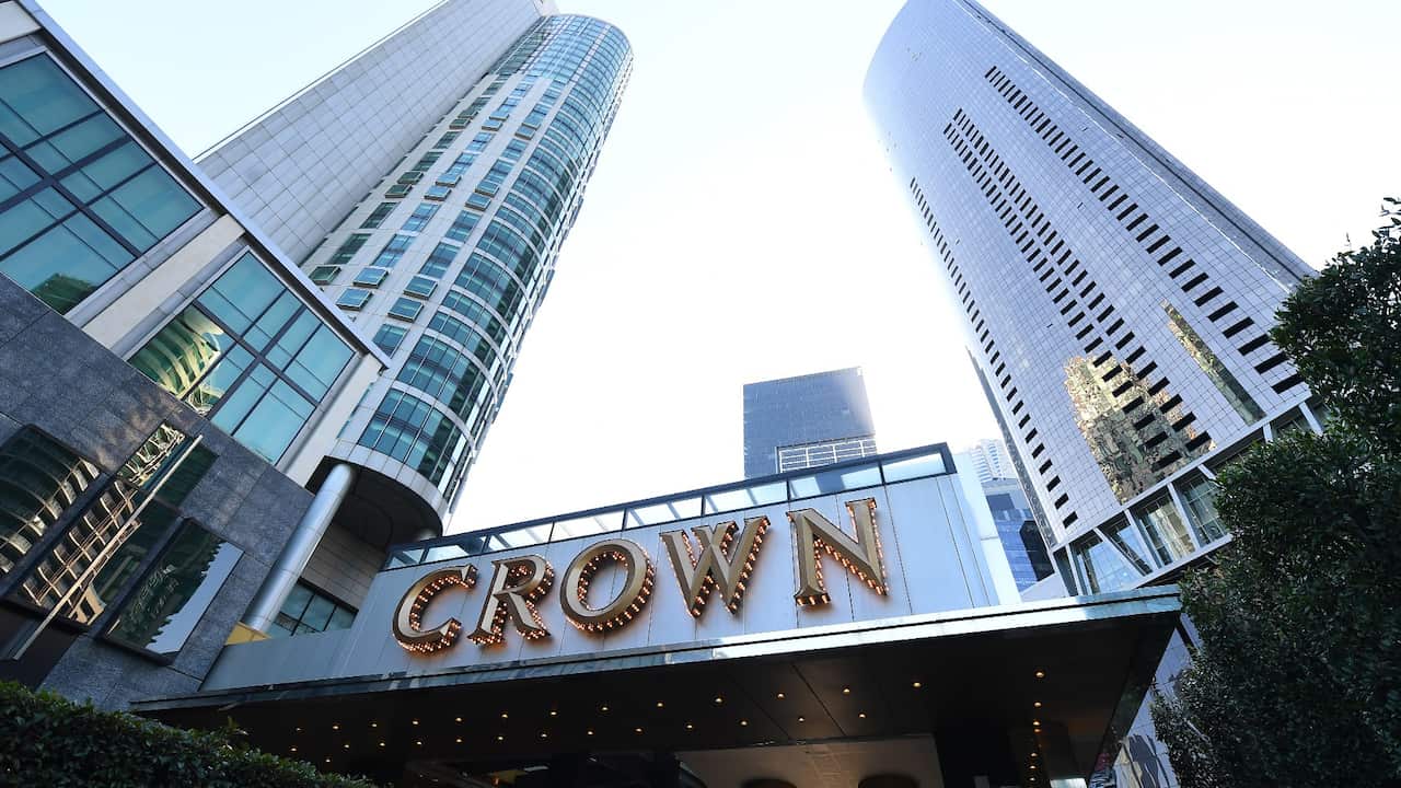 Signage for Crown Casino is seen in Melbourne, Tuesday, September 14, 2021.