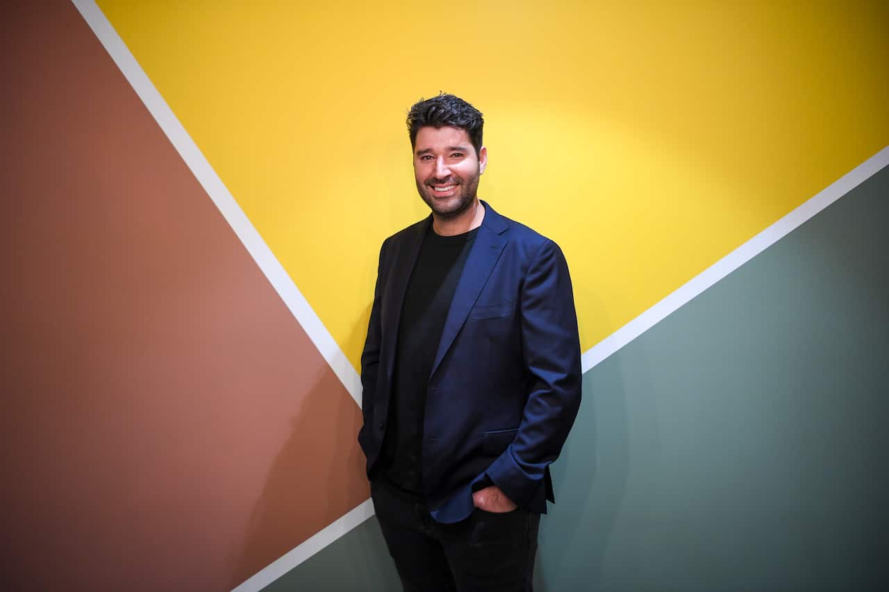 Canva Co-Founder Cliff Obrecht poses for photographs during a partnership announcement between Tech Council of Australia and the Digital Skills Organisation (DSO) at the Tech Council of Australia, in Canberra, Tuesday, November 30, 2021. (AAP Image/Lukas 