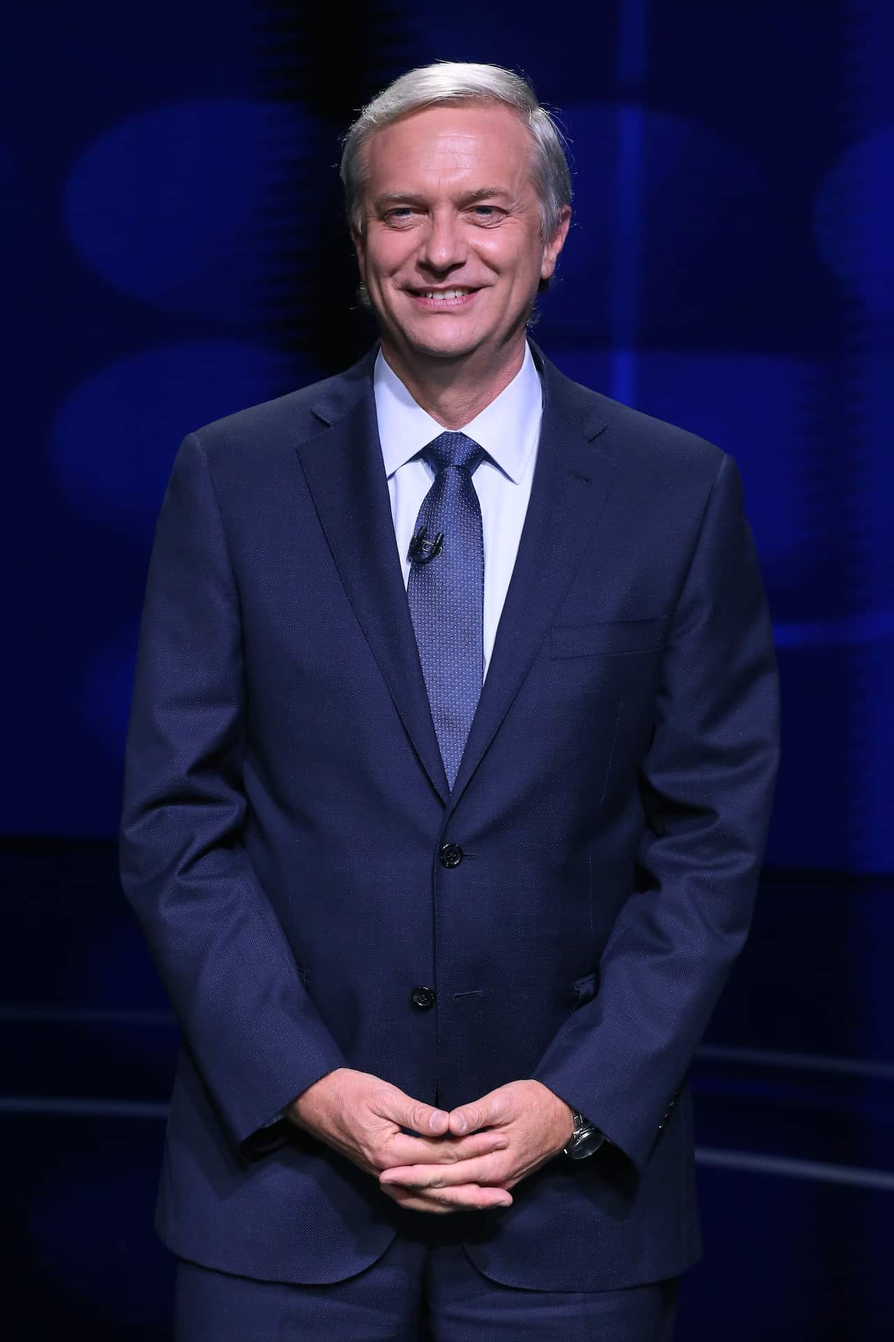 The candidate for the Republican Party, Jose Antonio Kast, participates in the presidential debate organized by the National Association of Television of Chile, in Santiago, Chile, 13 December 2021.  EPA/ELVIS GONZALEZ
