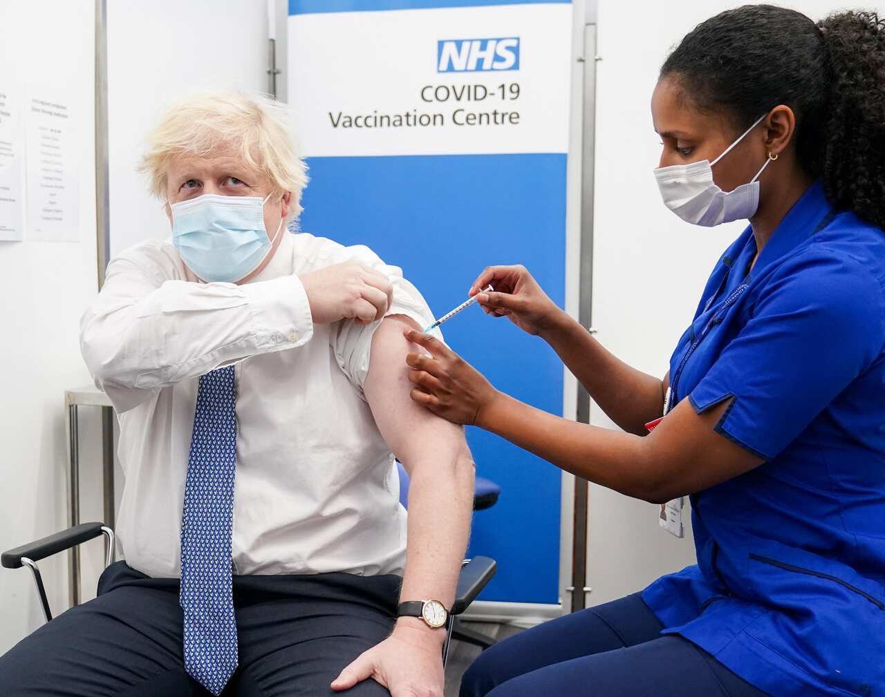 File photo dated 02/12/21 of Prime Minister Boris Johnson receiving his booster jab. Faith leaders are supporting the Government in its bid to increase the uptake of booster jabs as Omicron cases surge.. Issue date: Friday December 17, 2021. The Archbisho