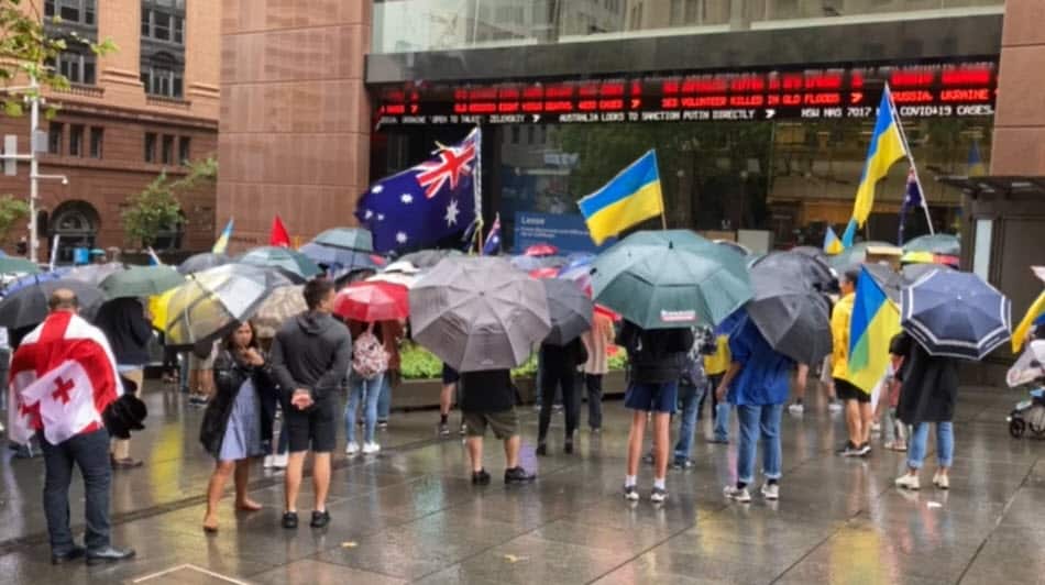 Martin Place protest in solidarity with Ukraine