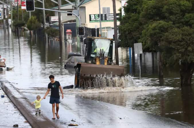 Flooded scenes on Ballina Road in Lismore , NSW, Wednesday 2 March, 2022. 