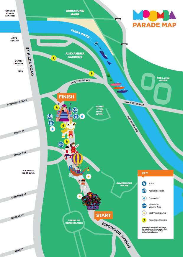 Moomba Parade map