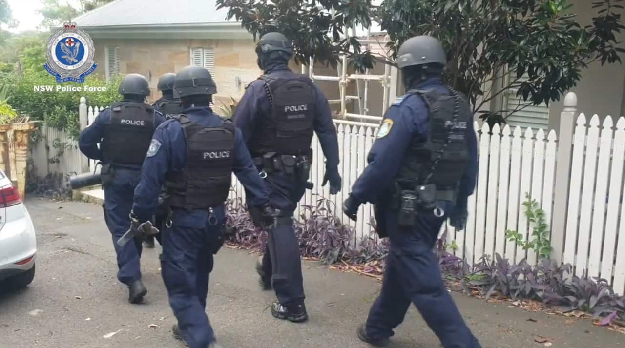 Police executed search warrant at home at Hunters Hill.