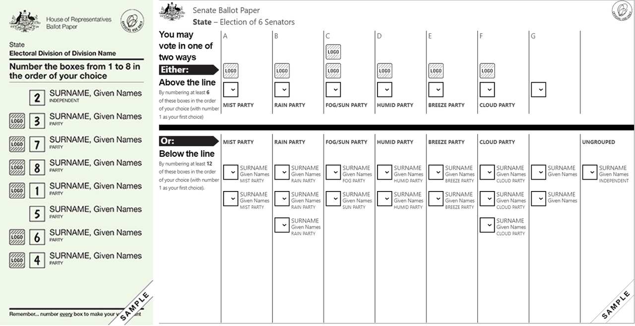 ballot paper samples