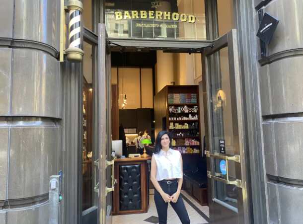 Renee Baltov at one of her Sydney barbershops.