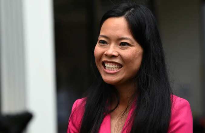 Federal Labor candidate for Reid Sally Sitou visits the Papilio Early Learning Centre in North Strathfield on 27 April 2022. 