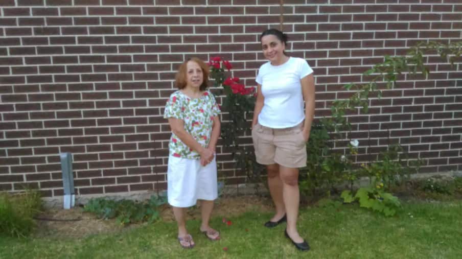 Roya Salamati (right) with her mother. Roya's father passed away while waiting for his Australian parents visa to be granted
