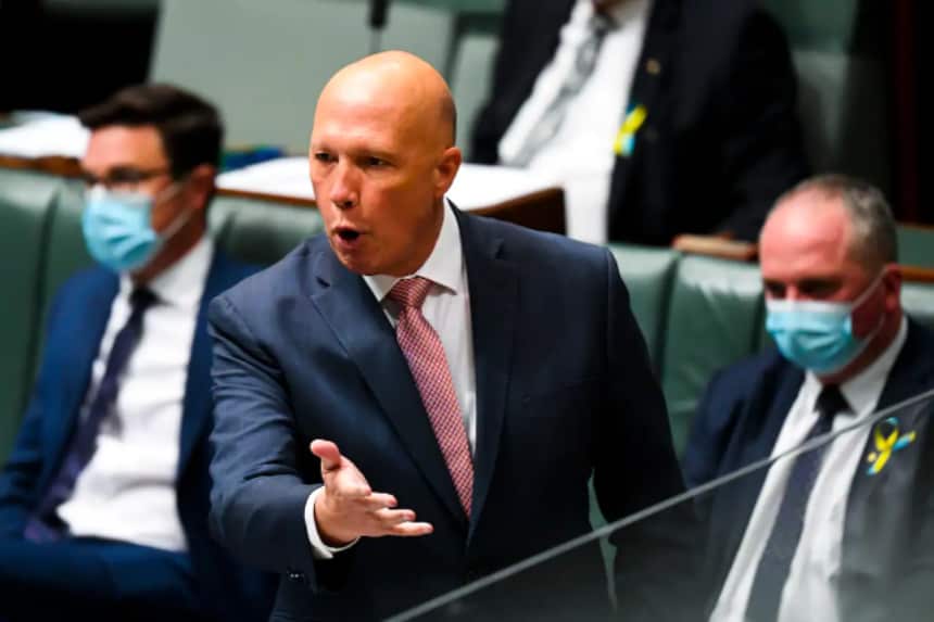 Peter Dutton speaks during House of Representatives Question Time at Parliament House in Canberra.