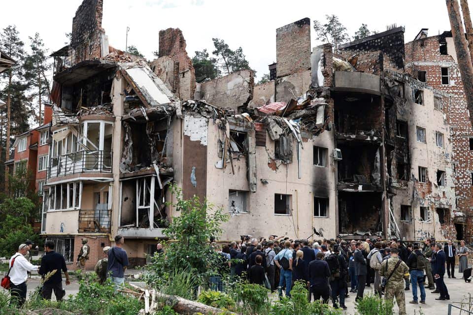 A general view during a visit by European countries' leaders to Irpin, as Russia's attack on Ukraine continues, near Kyiv, Ukraine June 16, 2022.