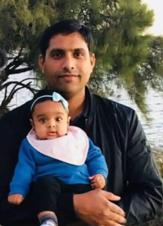 Maryum's husband, who is in Albury NSW, and their baby daughter.