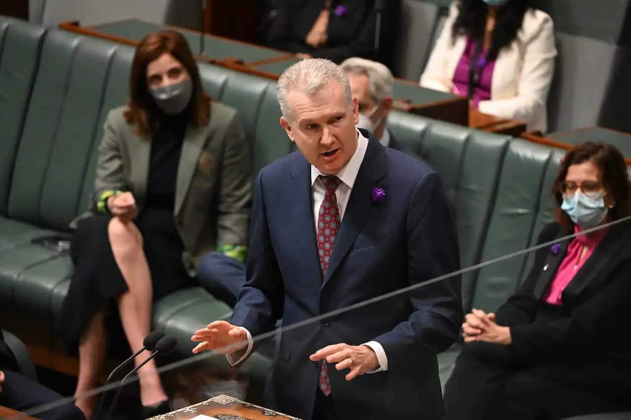 Minister for Employment Tony Burke introduces the Fair Work Amendment Bill in the House of Representatives at Parliament House in Canberra.