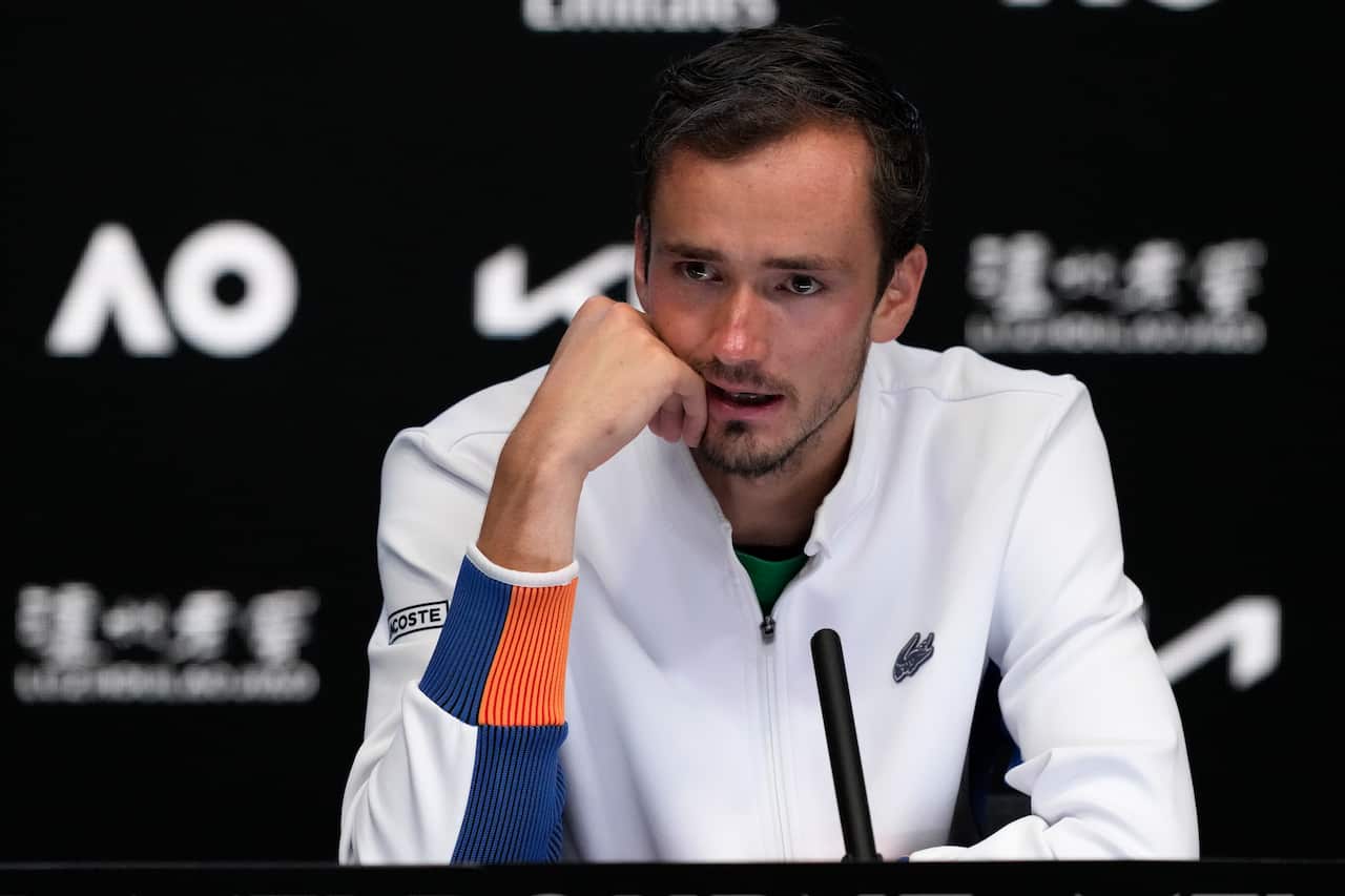 Daniil Medvedev durante la conferenza stampa di ieri
