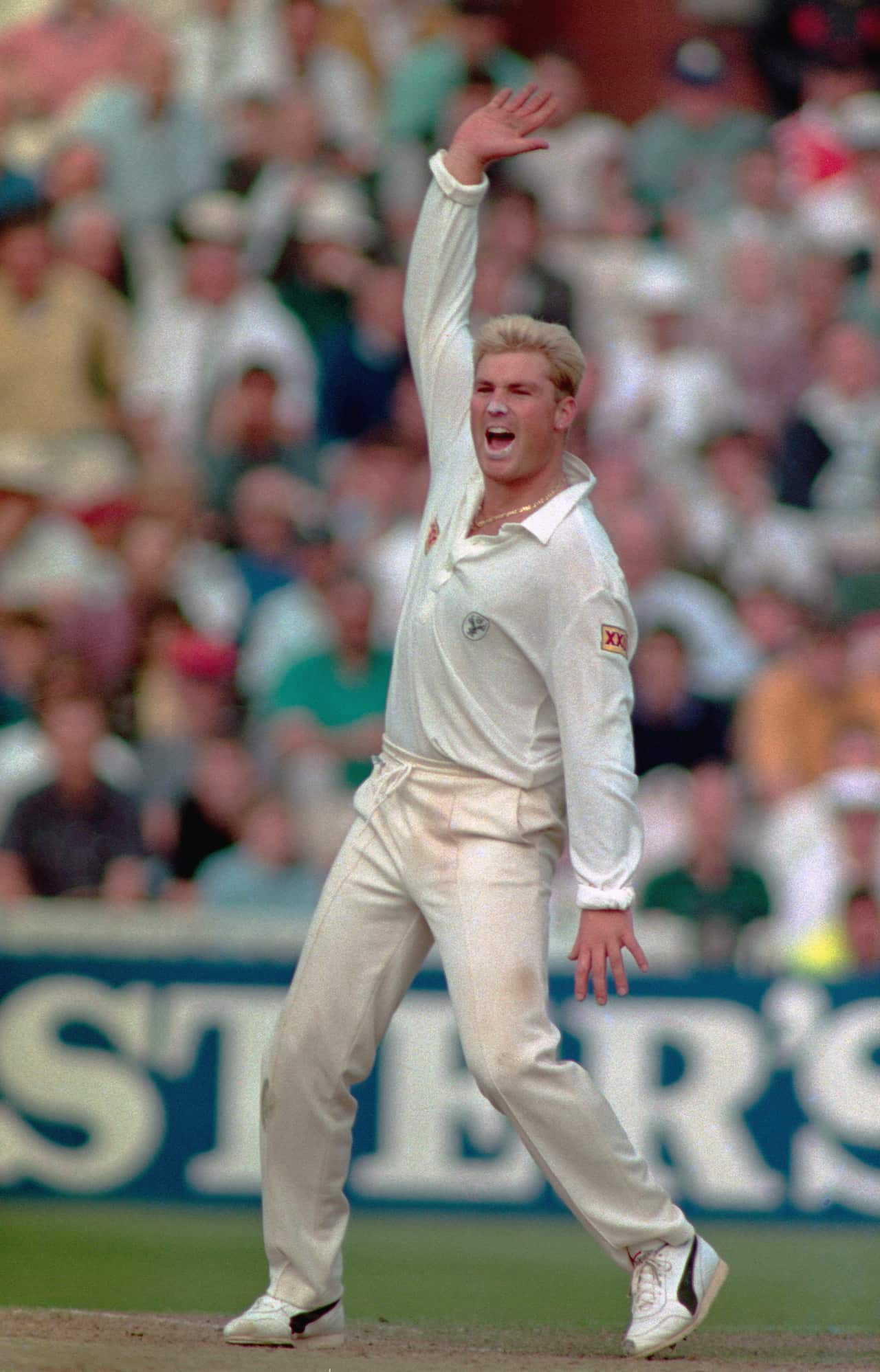 File photo dated 04-06-1993 of Australia's Shane Warne appealing a wicket against England.