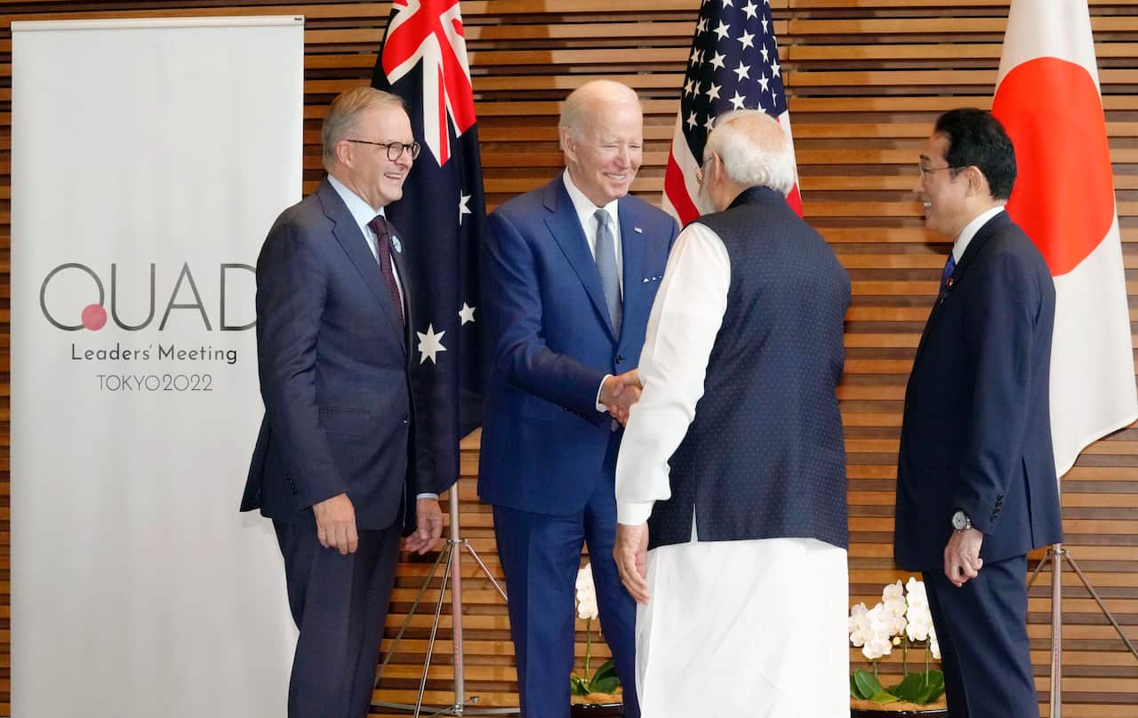  Australian Prime Minister Anthony Albanese, U.S. President Joe Biden, Indian Prime Minister Narendra Modi and Japanese Prime Minister Fumio Kishida