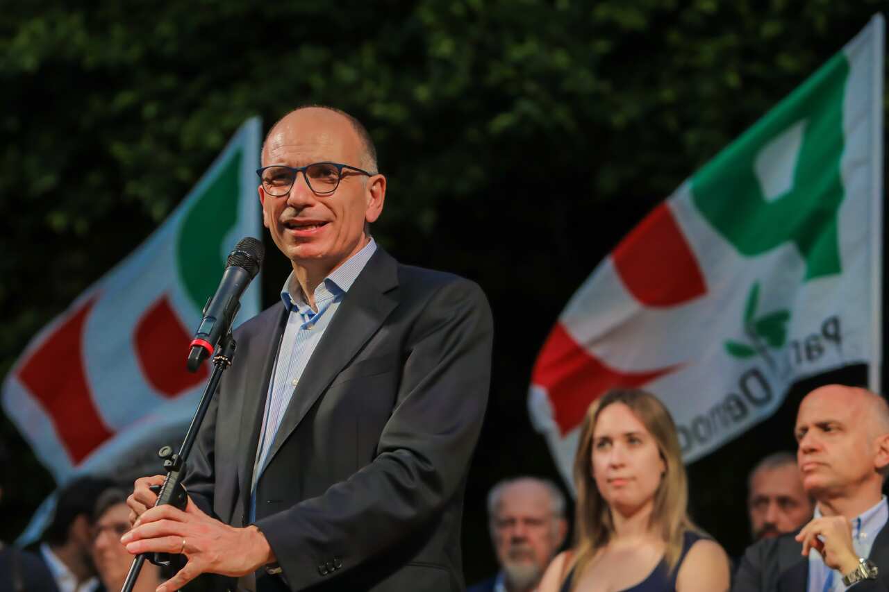 Il segretario del PD Enrico Letta